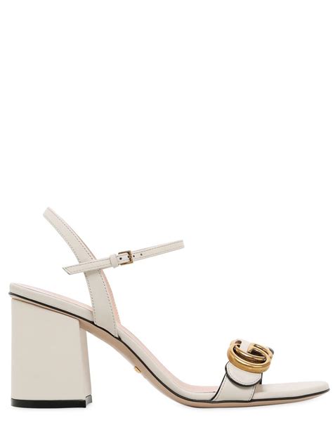 gucci marmont leather sandals white|gucci marmont open toe sandals.